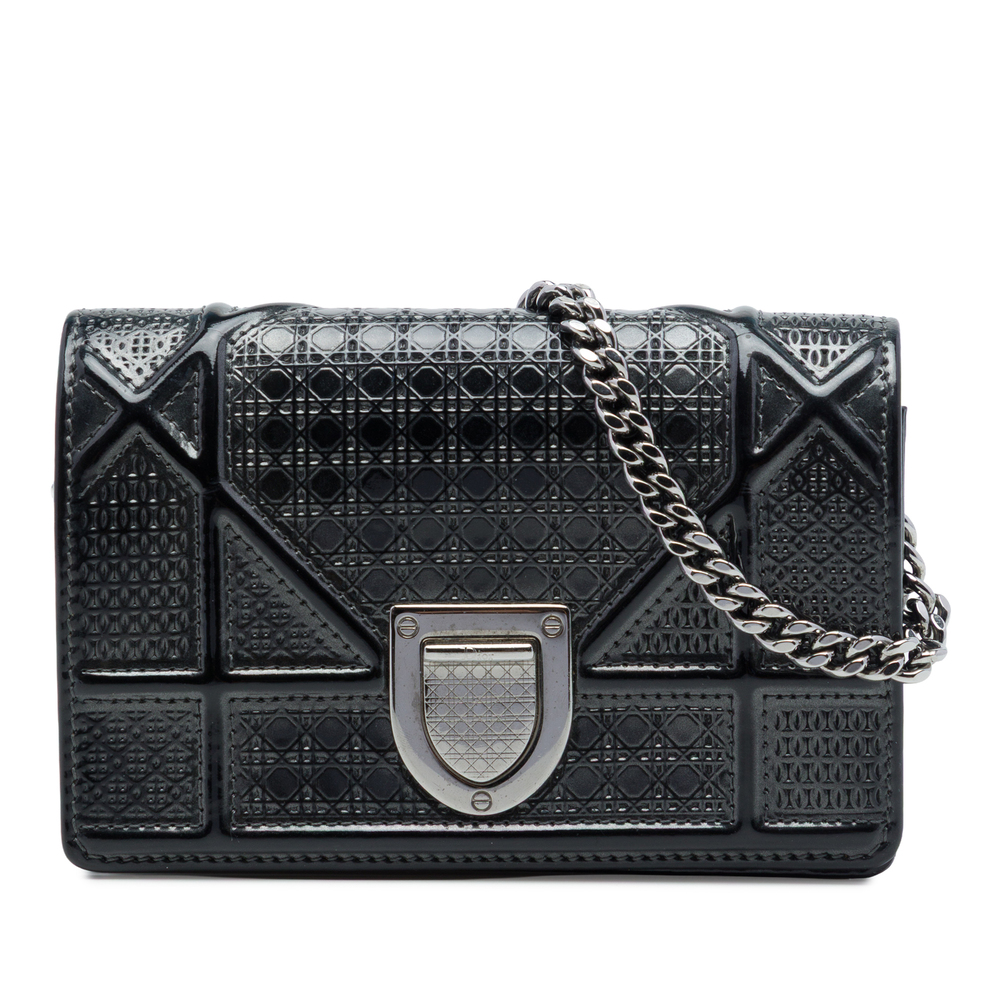 Pre-Loved Dior Baby Metallic Patent Microcannage Diorama Flap